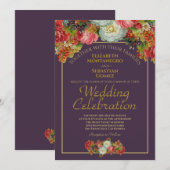 Viktorianische florale Hochzeit mit Elegant Einladung (Vorne/Hinten)