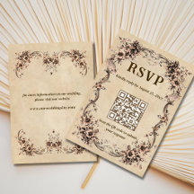 Viktorianische florale Hochzeits-QR-Code-RSVP