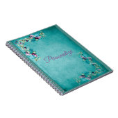 Viktorianische florale Rose Blume elegant aquamari Notizblock (Rechte Seite)