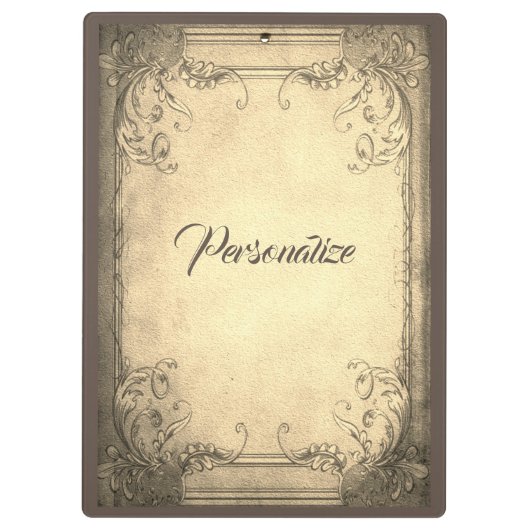 Viktorianische florale Rose Blume elegant Klemmbrett (Rückseite)