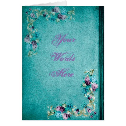 Viktorianische florale Rose Blume elegante aquamar (Vorne)