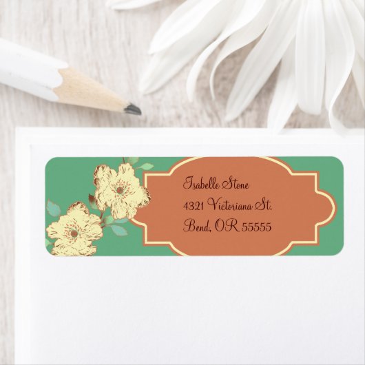 Viktorianische florale Rücksendeadresse (Insitu)