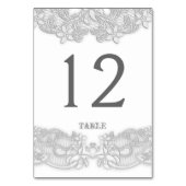Viktorianische, florale Silbertablette Grau Tischnummer (Rückseite)