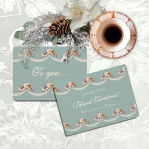Viktorianische florale Tapeten-Weihnachtskarte Feiertagskarte