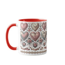 Viktorianische florale Tasse für den Valentinstag
