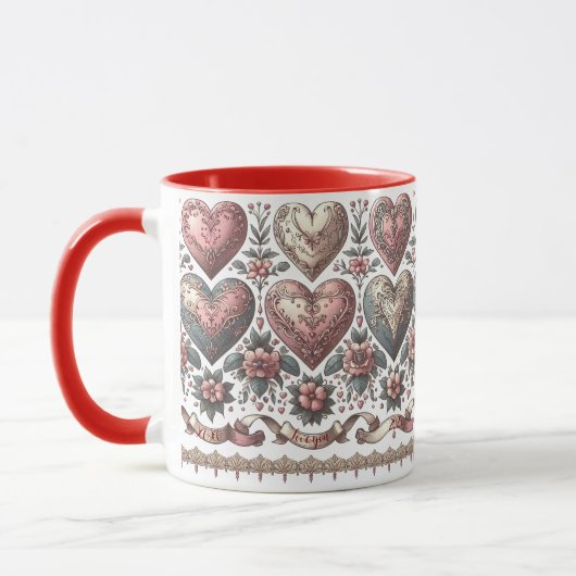 Viktorianische florale Tasse für den Valentinstag (Links)