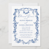 Viktorianische Französisch-Blue-Probe-Dinner Hochz Einladung (Vorderseite)