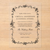 Viktorianische französische Klassik Vintage Weddin Acryleinladungen (Vorderseite)