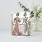 Viktorianische französische Mode Postkarte (Stehend Vorderseite)