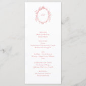 Viktorianische französische rosa Toile-Hochzeit Programm (Vorderseite)