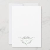 Viktorianische französische Sage Green Wedding Mon Einladung (Rückseite)