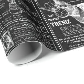 viktorianische französische Zeitung Geschenkpapier (Rolleneckpunkt)