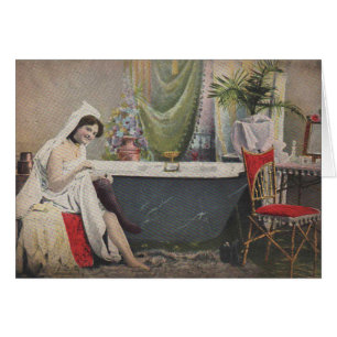 Viktorianische Frau badet Badewanne
