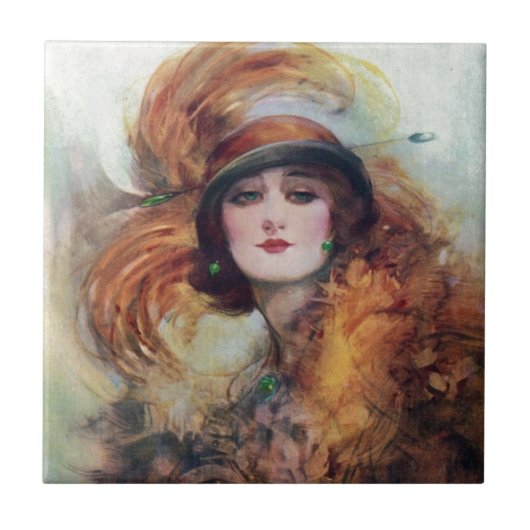 Viktorianische Frau Fliese (Vorderseite)