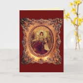 Viktorianische Frau im eleganten Viktorianischen R Karte (Gelbe Blume)