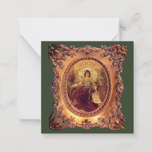 Viktorianische Frau im eleganten Viktorianischen R Mitteilungskarte (Vorderseite)