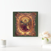 Viktorianische Frau im eleganten Viktorianischen R Quadratische Wanduhr (Zuhause)