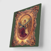 Viktorianische Frau im eleganten Viktorianischen R Quadratische Wanduhr (Winkel)