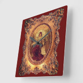 Viktorianische Frau im eleganten Viktorianischen R Quadratische Wanduhr (Winkel)