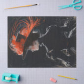 Viktorianische Frau in einer Vintagen Hutdekoupage Seidenpapier (Basteln)