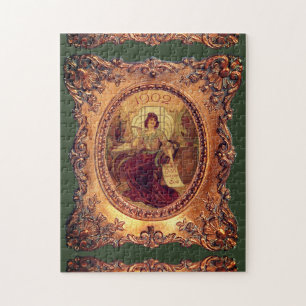 Viktorianische Frau in eleganter viktorianischer R Puzzle