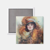 Viktorianische Frau Magnet (Vorderseite/Rückseite)