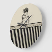 Viktorianische Frau mit anfänglicher Beschriftung  Große Wanduhr (Winkel)