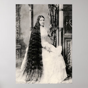 Viktorianische Frau mit langen Haaren Poster
