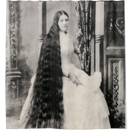 Viktorianische Frau mit langer Haare Duschvorhang