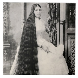 Viktorianische Frau mit langer Haare Fliese