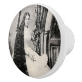 Viktorianische Frau mit langer Haare Keramikknauf (Rechts)