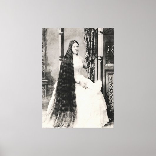 Viktorianische Frau mit langer Haare Leinwanddruck (Vorderseite)