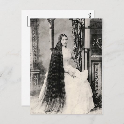 Viktorianische Frau mit langer Haare Postkarte (Vorne/Hinten)