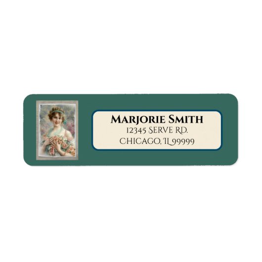 Viktorianische Frau mit Rose Rücksendeadresse (Vorne)