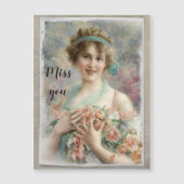 Viktorianische Frau mit Rose über die verschiedene Magnetkarte (Vorderseite)