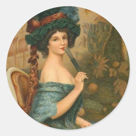 Viktorianische Frau Runder Aufkleber (Vorderseite)