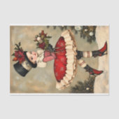 Viktorianische Frau, Top Hut, Blume BD1R Decoupage Seidenpapier (Vorderseite)