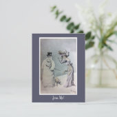 Viktorianische Frau und Anthropomorphe Snowman Einladung (Stehend Vorderseite)