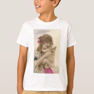 Viktorianische Frau und Hund Antik Foto T-Shirt