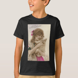 Viktorianische Frau und Hund Antik Foto T-Shirt