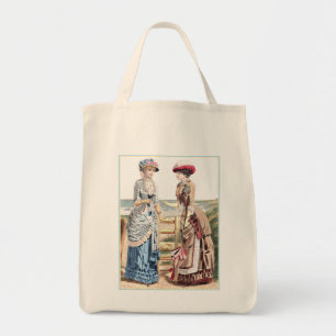 Viktorianische Frauen auf der Strand-Vintagen Tragetasche