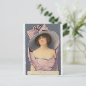 Viktorianische Frauen in lila Kleiderpostkarte Postkarte (Stehend Vorderseite)