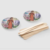 Viktorianische Frauen in rot-farbiger Mode Fächer (Non-assembled)