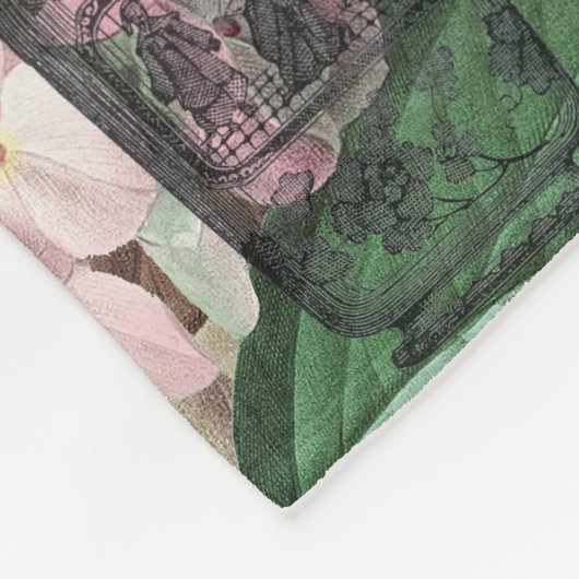 Viktorianische Frauen in rot-farbiger Mode Fleecedecke (Ecke)