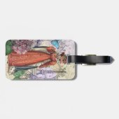 Viktorianische Frauen in rot-farbiger Mode Gepäckanhänger (Rückseite horizontal)