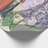 Viktorianische Frauen in rot-farbiger Mode Geschenkpapier (Ecke)