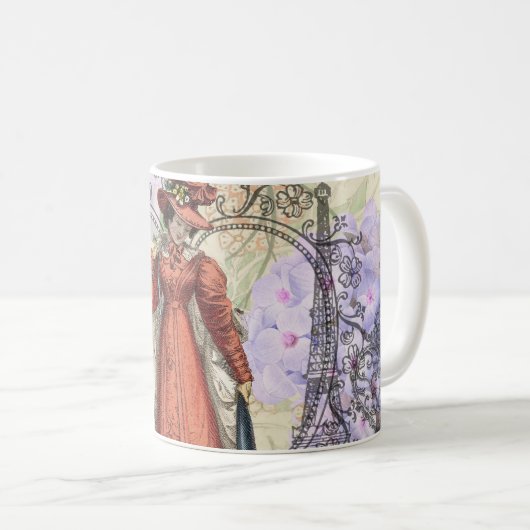 Viktorianische Frauen in rot-farbiger Mode Kaffeetasse (VorderseiteRechts)