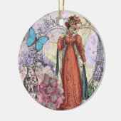 Viktorianische Frauen in rot-farbiger Mode Keramik Ornament (Links)