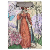 Viktorianische Frauen in rot-farbiger Mode Klemmbrett (Vorderseite)