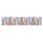 Viktorianische Frauen in rot-farbiger Mode Kurzer Tischläufer (Horizontal)